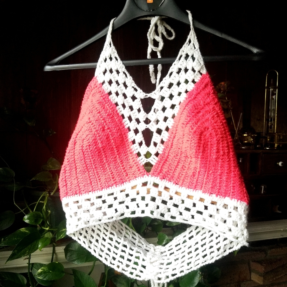 Handmade adjustable crochet crop top